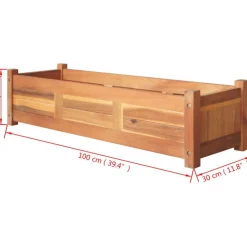 Clearance FinePRICE Puutarhan korotettu kukkalaatikko akaasiapuu 100x30x25 cm