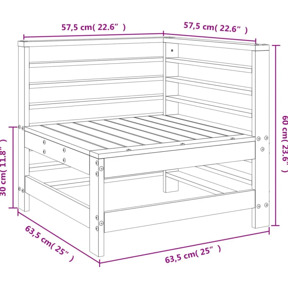 Clearance FinePRICE Puutarhan kulmasohva kyllästettyä mäntyä