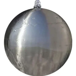 Clearance FinePRICE Puutarhan pallo suihkulähde led:llä ruostumaton teräs 30 cm