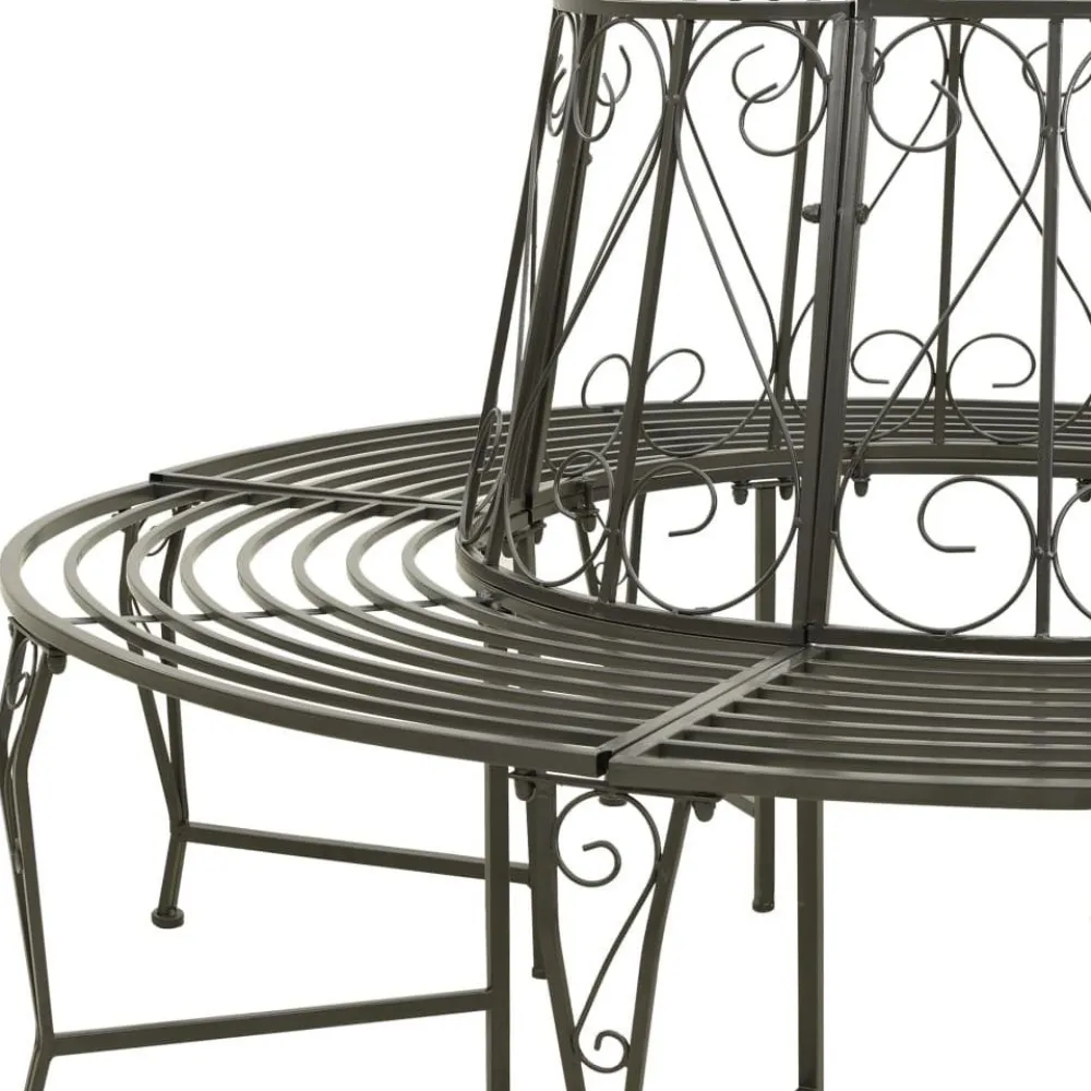 Clearance FinePRICE Puutarhan puunympäryspenkki 160 cm teräs