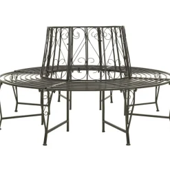 Clearance FinePRICE Puutarhan puunympäryspenkki 160 cm teräs