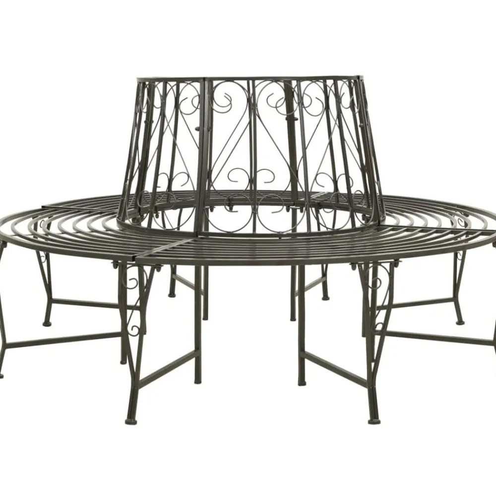 Clearance FinePRICE Puutarhan puunympäryspenkki 160 cm teräs