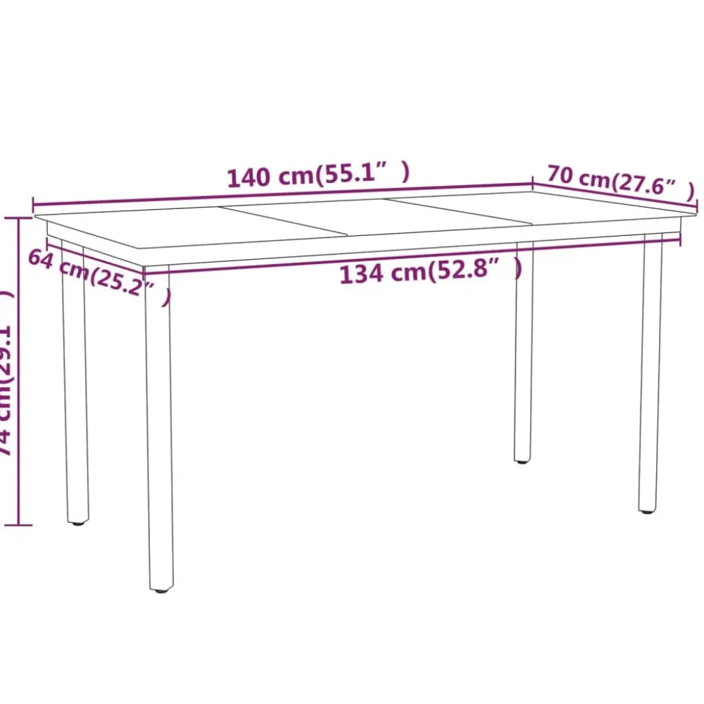 Discount FinePRICE Puutarhan ruokailuryhmä 80 cm, harmaa, 3 osaa