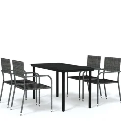 Discount FinePRICE Puutarhan ruokailuryhmä 80 cm, harmaa, 3 osaa