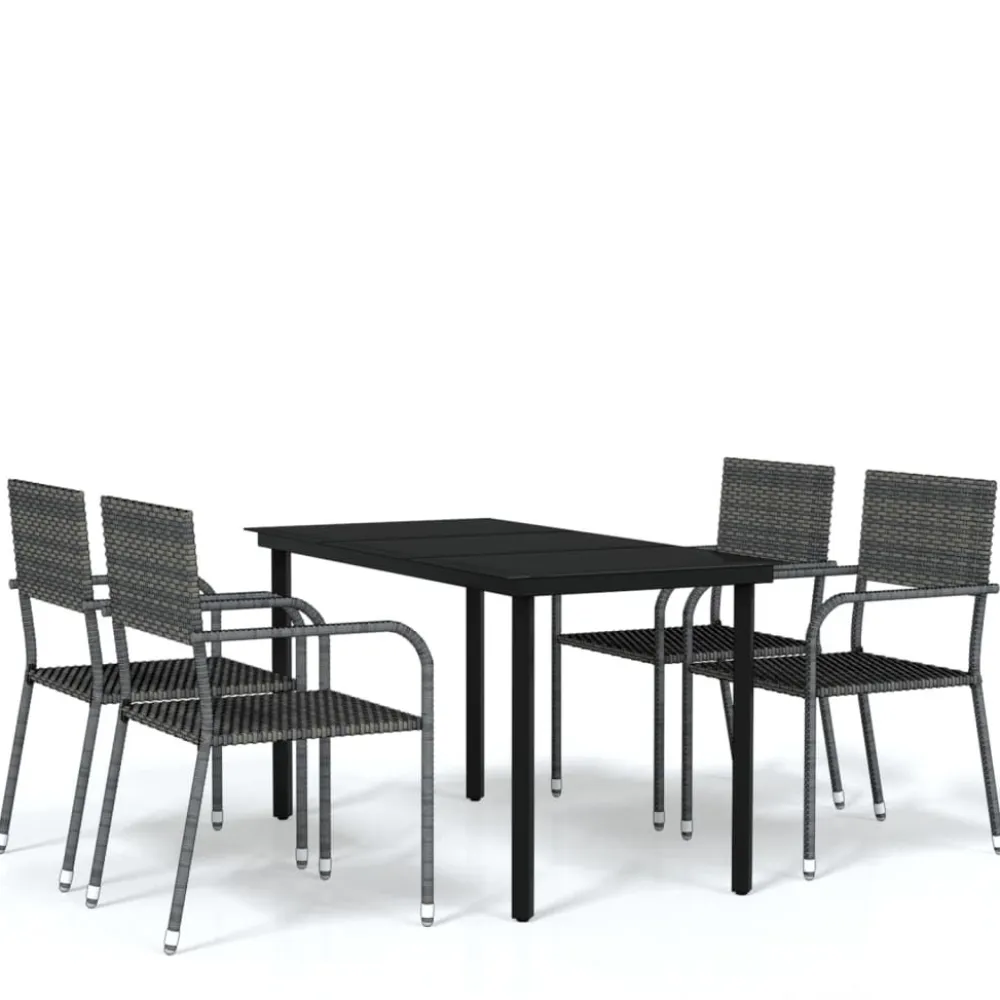 Discount FinePRICE Puutarhan ruokailuryhmä 80 cm, harmaa, 3 osaa