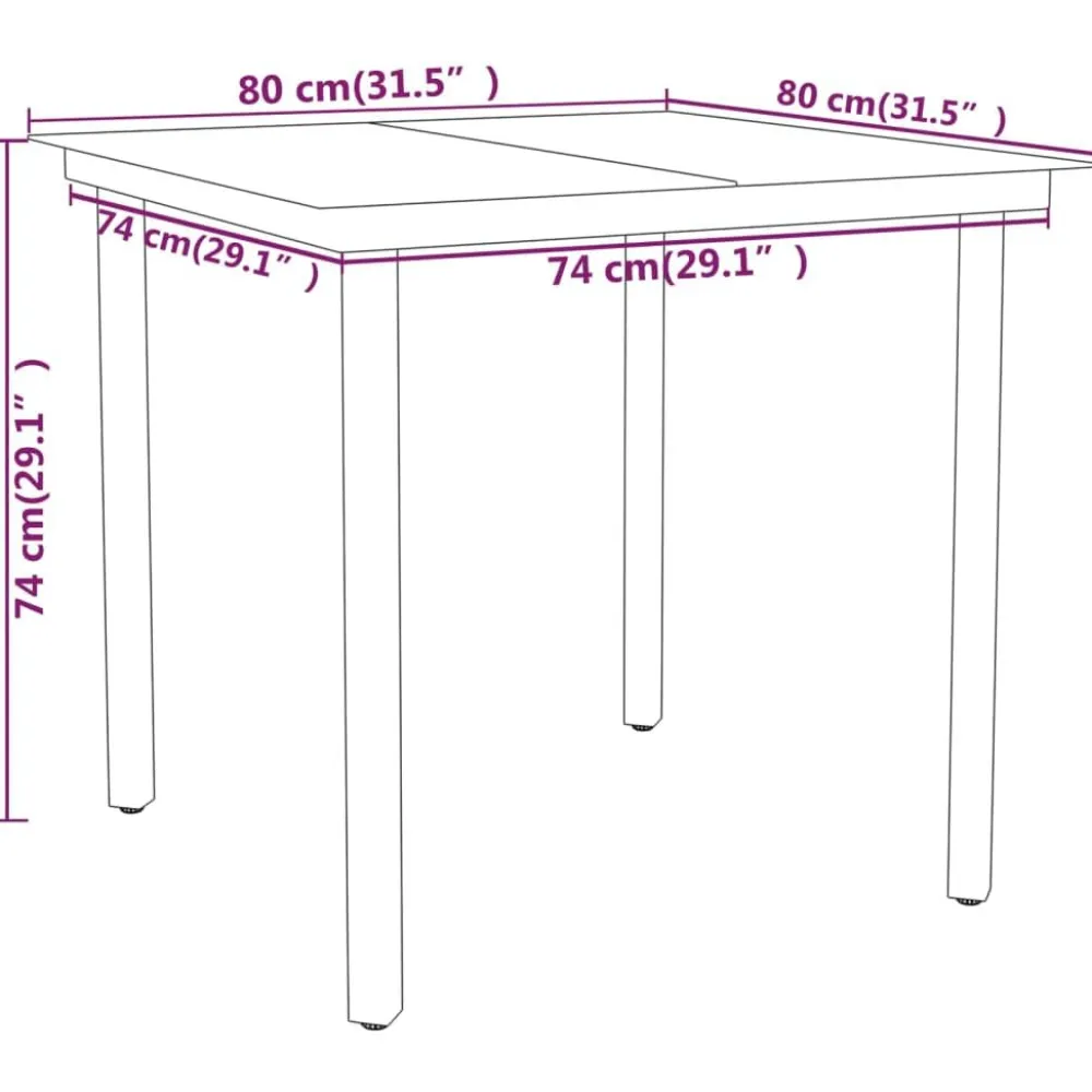 Discount FinePRICE Puutarhan ruokailuryhmä 80 cm, harmaa, 3 osaa
