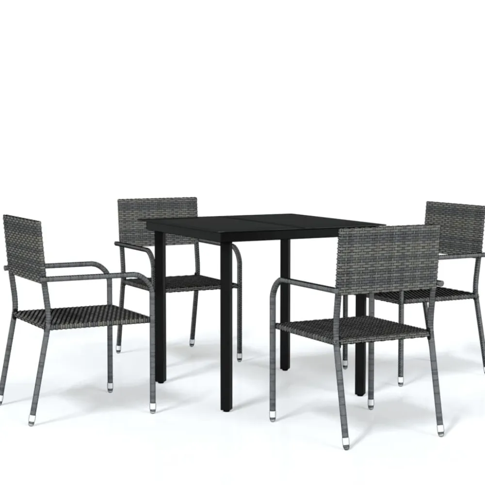 Discount FinePRICE Puutarhan ruokailuryhmä 80 cm, harmaa, 3 osaa