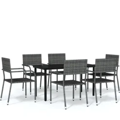 Discount FinePRICE Puutarhan ruokailuryhmä 80 cm, harmaa, 3 osaa