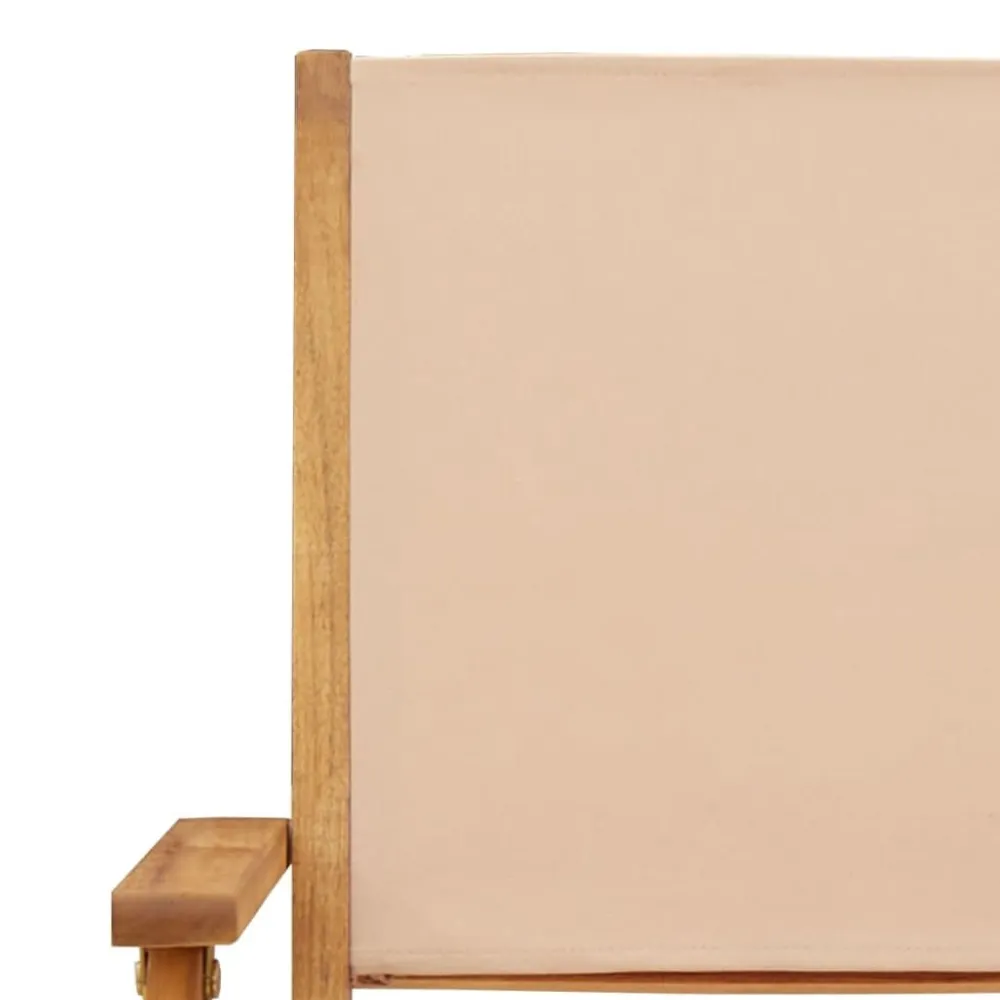 Online FinePRICE Puutarhan ruokailuryhmä 5-osainen beige kangas ja täysi puu (81703)