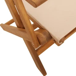 Online FinePRICE Puutarhan ruokailuryhmä 5-osainen beige kangas ja täysi puu (81703)