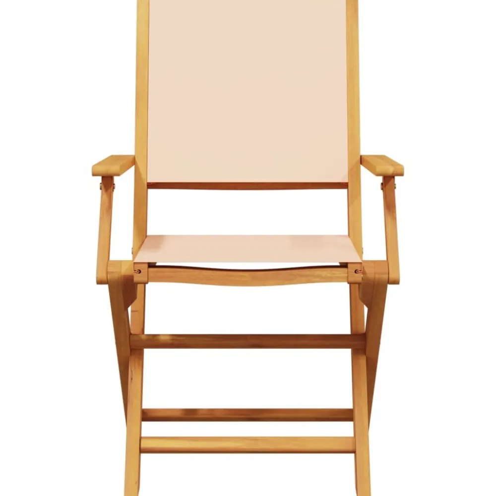Online FinePRICE Puutarhan ruokailuryhmä 5-osainen beige kangas ja täysi puu (81703)