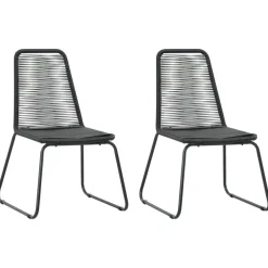 Clearance FinePRICE Puutarhan ruokailuryhmä 3-osainen PVC rottinki musta (60118)