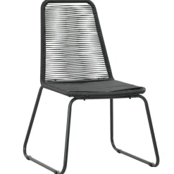 Clearance FinePRICE Puutarhan ruokailuryhmä 3-osainen PVC rottinki musta (60118)
