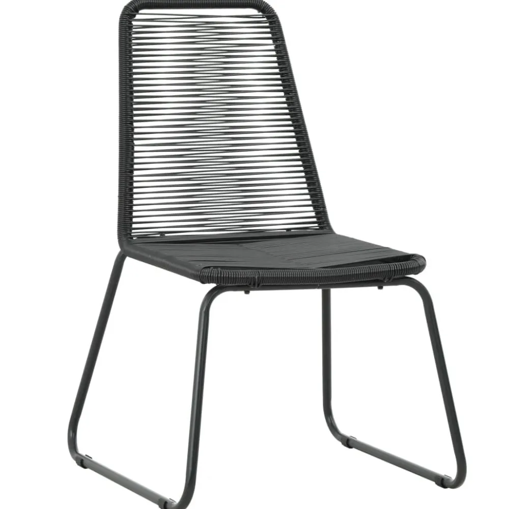 Clearance FinePRICE Puutarhan ruokailuryhmä 3-osainen PVC rottinki musta (60118)