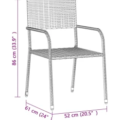 Hot FinePRICE Puutarhan ruokailuryhmä 3-osainen polyrottinki musta (20086)