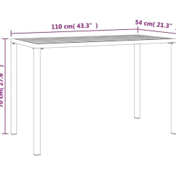 Sale FinePRICE Puutarhan ruokapöytä antrasiitti 110x54x70 cm teräs (64600)