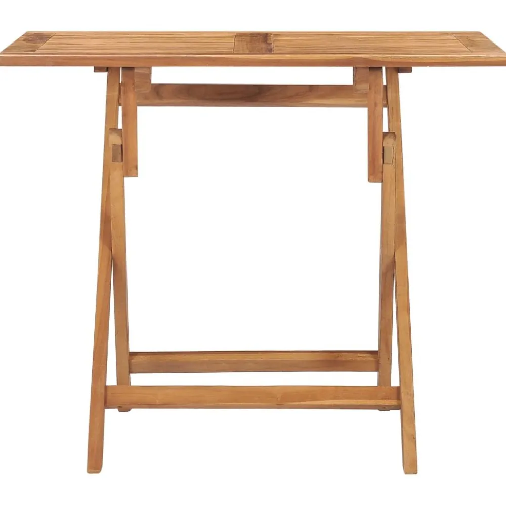 Best FinePRICE puutarhan ruokapöytä Kokoontaittuva 90x60x75 cm täysi tiikki (15445)