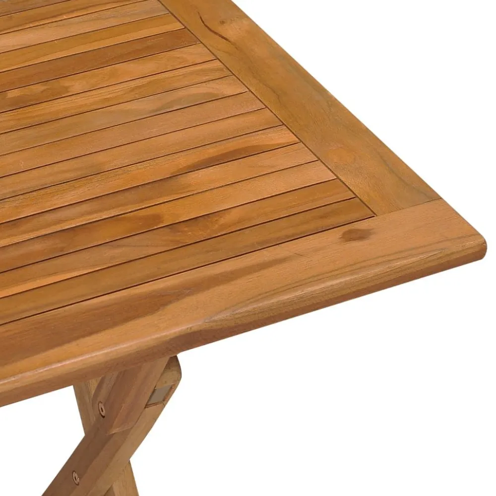 Best FinePRICE puutarhan ruokapöytä Kokoontaittuva 90x60x75 cm täysi tiikki (15445)