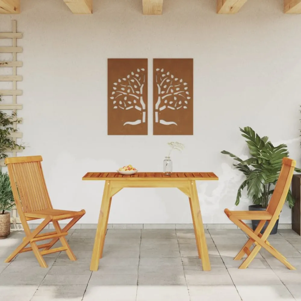 New FinePRICE Puutarhan ruokapöytä 110x56x75 cm täysi akasiapuu (66372)