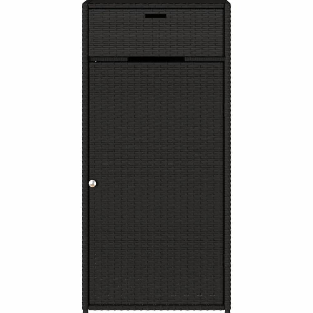 New FinePRICE Puutarhan säilytyskaappi musta 55x55x111 cm polyrottinki