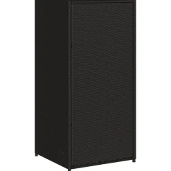New FinePRICE Puutarhan säilytyskaappi musta 55x55x111 cm polyrottinki