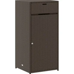 New FinePRICE Puutarhan säilytyskaappi ruskea 55x55x111 cm polyrottinki