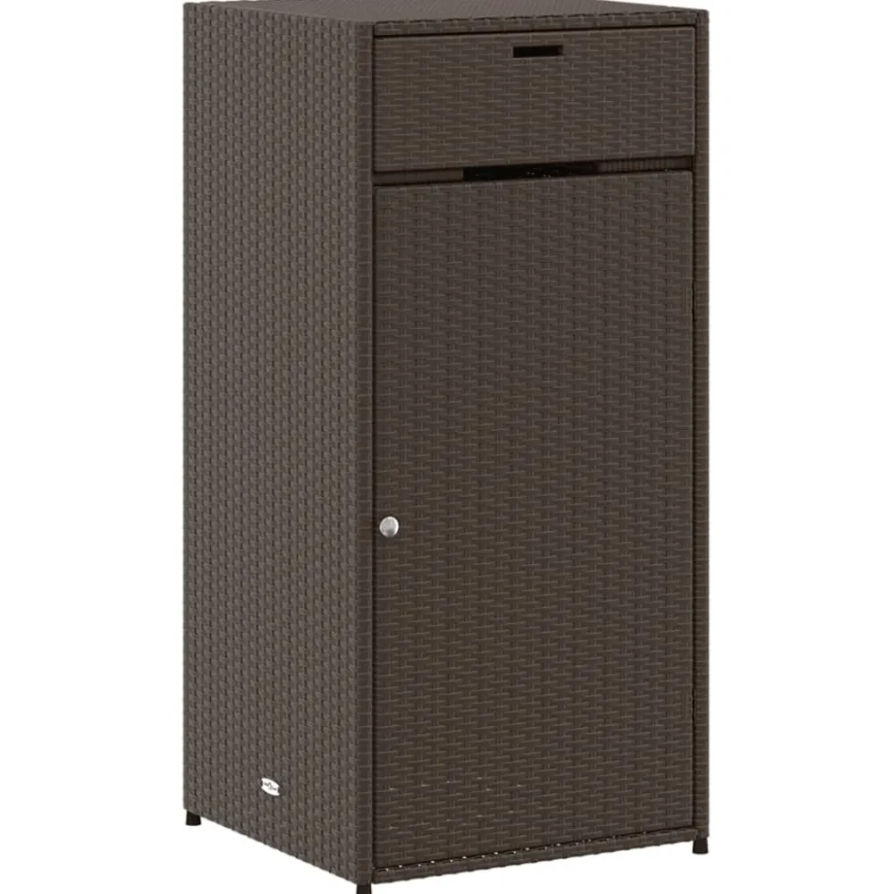 New FinePRICE Puutarhan säilytyskaappi ruskea 55x55x111 cm polyrottinki