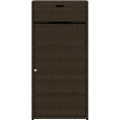 New FinePRICE Puutarhan säilytyskaappi ruskea 55x55x111 cm polyrottinki