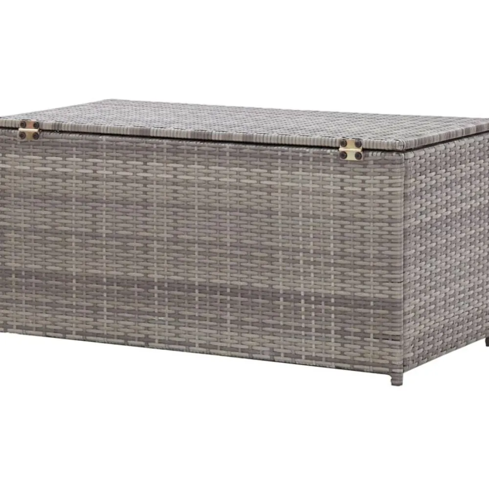 Clearance FinePRICE Puutarhan säilytyslaatikko polyrottinki 100x50x50 cm harmaa