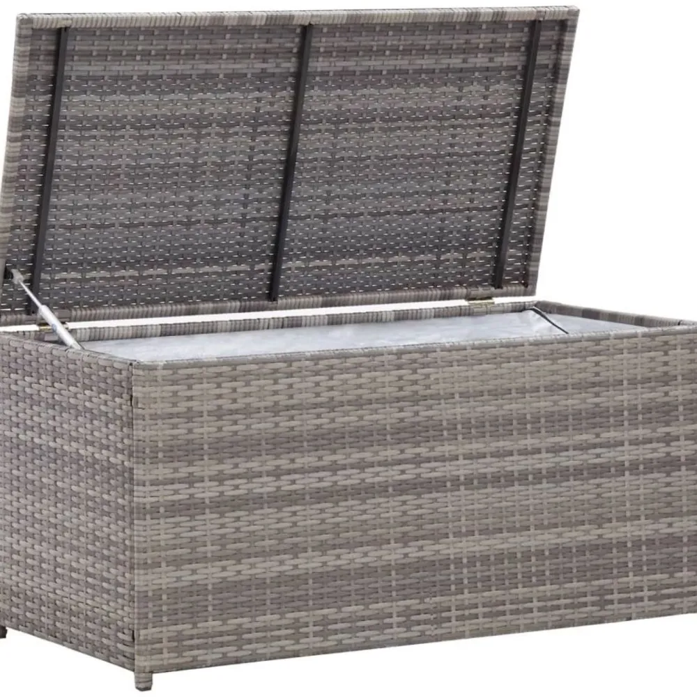 Clearance FinePRICE Puutarhan säilytyslaatikko polyrottinki 100x50x50 cm harmaa