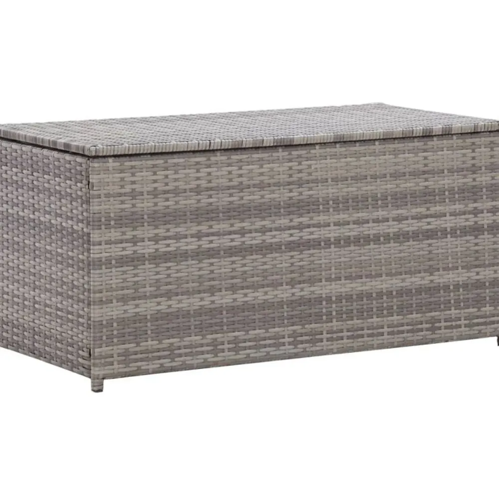 Clearance FinePRICE Puutarhan säilytyslaatikko polyrottinki 100x50x50 cm harmaa