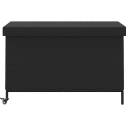 New FinePRICE Puutarhan säilytyslaatikko pyörillä musta 110x55x73 cm (03826)