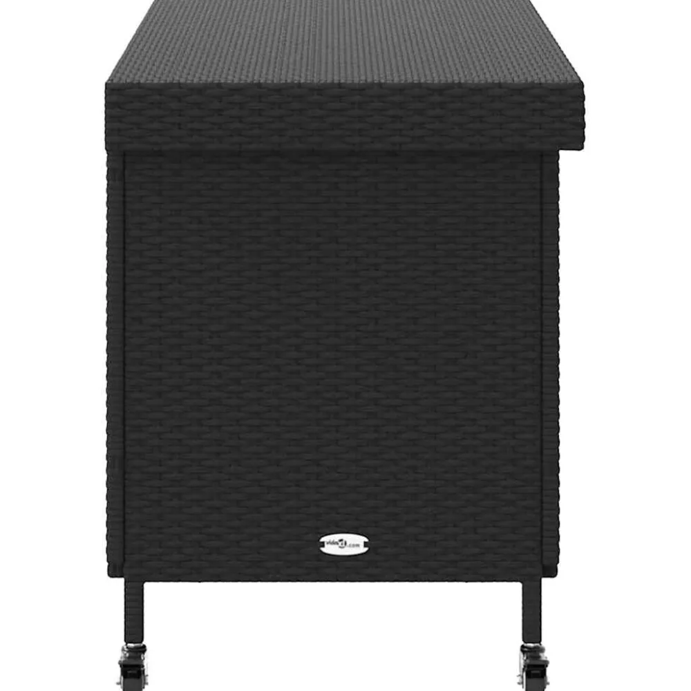 New FinePRICE Puutarhan säilytyslaatikko pyörillä musta 110x55x73 cm (03826)