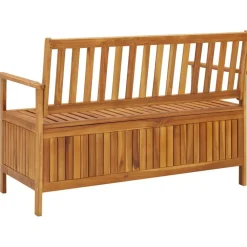 FinePRICE Puutarhan säilytyspenkki 120 cm täysi akaasiapuu