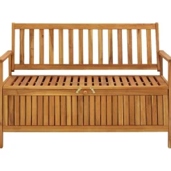 FinePRICE Puutarhan säilytyspenkki 120 cm täysi akaasiapuu