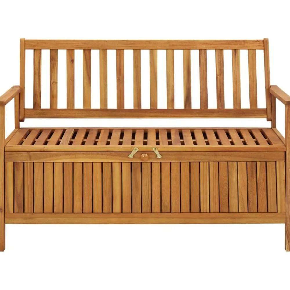 FinePRICE Puutarhan säilytyspenkki 120 cm täysi akaasiapuu