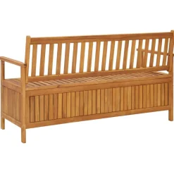 Sale FinePRICE Puutarhan säilytyspenkki 148 cm täysi akaasiapuu