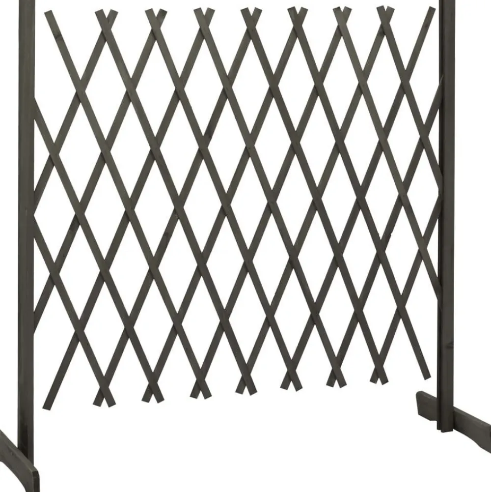 Outlet FinePRICE Puutarhan säleikköaita harmaa 180x100 cm täysi kuusi