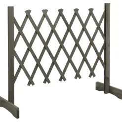 FinePRICE Puutarhan säleikköaita harmaa 120x60 cm täysi kuusi