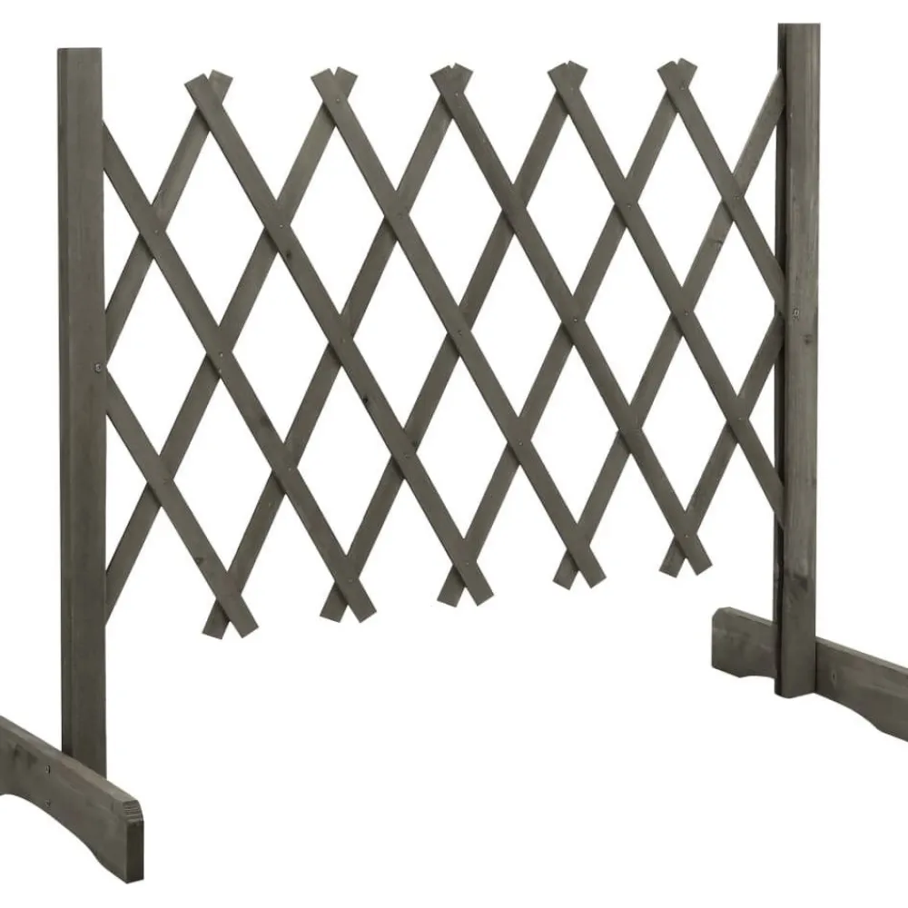 FinePRICE Puutarhan säleikköaita harmaa 120x60 cm täysi kuusi