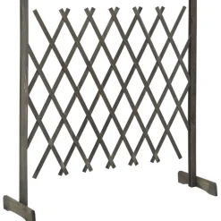 Clearance FinePRICE Puutarhan säleikköaita harmaa 120x90 cm täysi kuusi