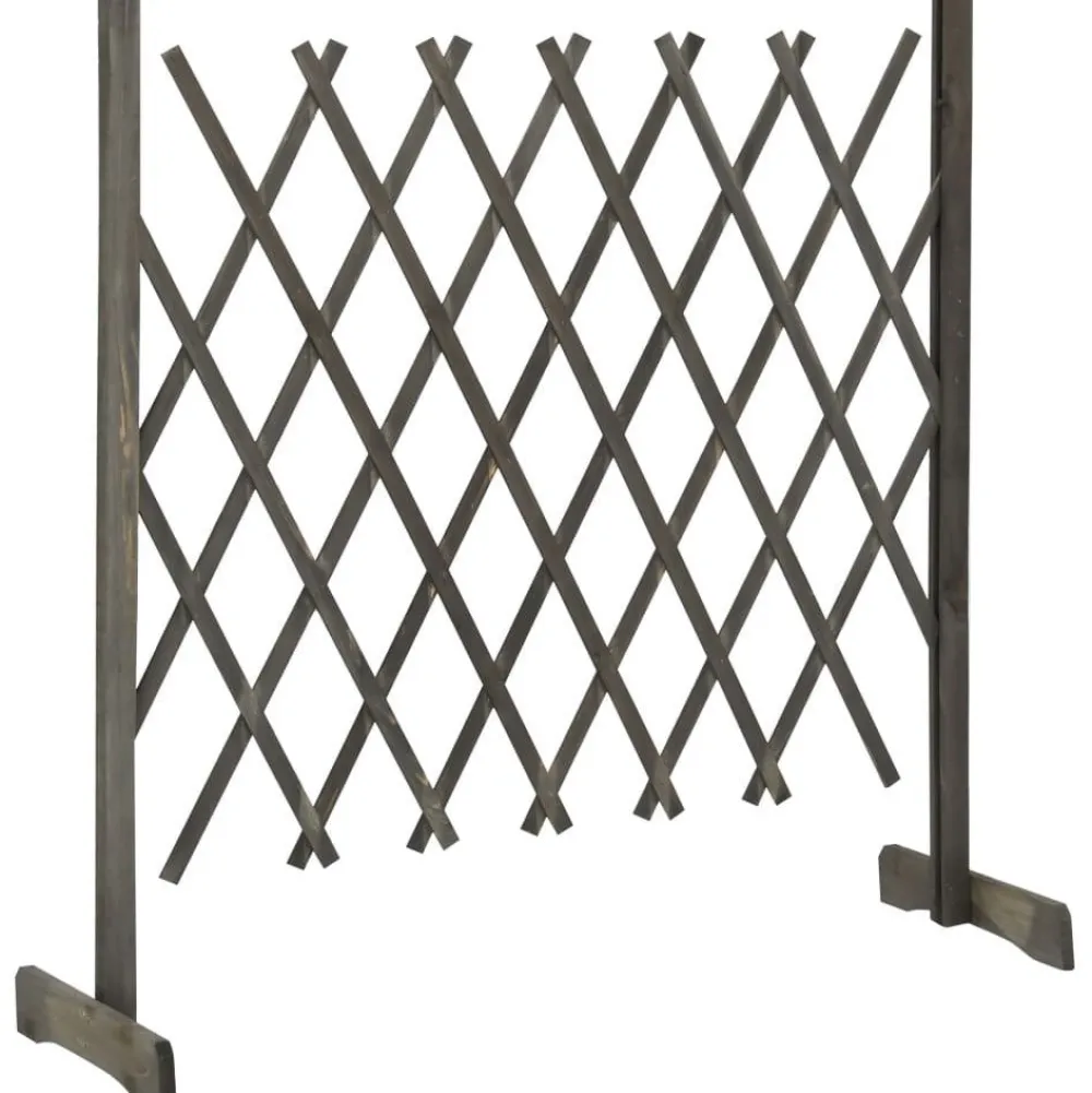 Clearance FinePRICE Puutarhan säleikköaita harmaa 120x90 cm täysi kuusi