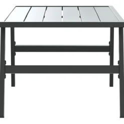 Online FinePRICE Puutarhan sohvapöytä musta 90x45x35 cm jauhemaalattu teräs (08106)