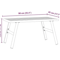 Online FinePRICE Puutarhan sohvapöytä musta 90x45x35 cm jauhemaalattu teräs (08106)