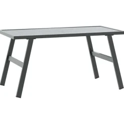 Online FinePRICE Puutarhan sohvapöytä musta 90x45x35 cm jauhemaalattu teräs (08106)