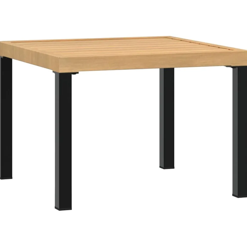 Best FinePRICE Puutarhan sohvapöytä musta 55x55x39,5 cm jauhemaalattu teräs (08568)