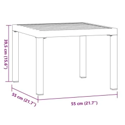 Best FinePRICE Puutarhan sohvapöytä musta 55x55x39,5 cm jauhemaalattu teräs (08568)