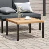 Discount FinePRICE Puutarhan sohvapöytä musta 65x65x40 cm alumiini (08573)