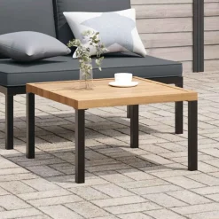 Discount FinePRICE Puutarhan sohvapöytä musta 65x65x40 cm alumiini (08573)