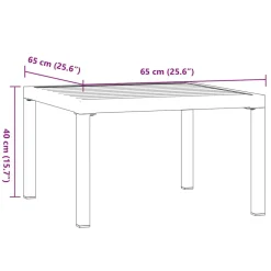 Discount FinePRICE Puutarhan sohvapöytä musta 65x65x40 cm alumiini (08573)
